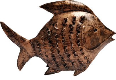 

Sancheti Art Tealight Holder In Fish Shape Iron 1 - Cup Tealight Holder(Copper, Pack of 1)