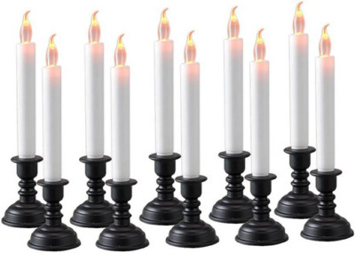 

Sayee Festival Electric Candle light with stand (10 pcs) Candle(White, Black, Pack of 10), Black;white