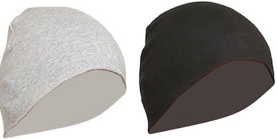 Atabz Solid Skull Cap Cap(Pack of 2)