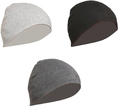 Atabz Solid Skull Cap Cap(Pack of 3)