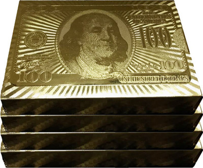 

Stealodeal Golden Playing cards Set of 4(Gold)