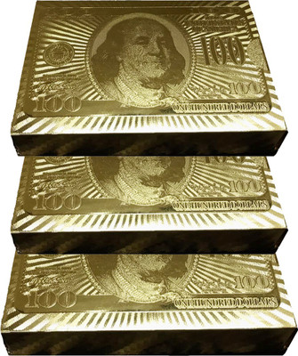 

Stealodeal Golden Playing cards Set of 3(Gold)
