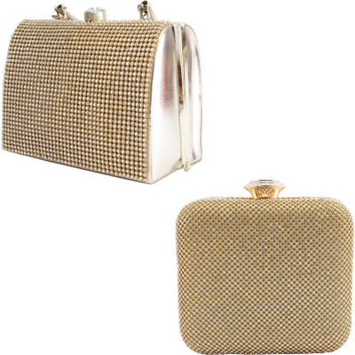 

zuberi couture Casual Gold, Gold Clutch