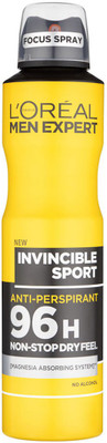 

L'Oreal Paris Paris men Expert Invincible sport Anti perspirant 96 hour Non-stop Dry Feel Deodorant Spray - For Men(250 ml)