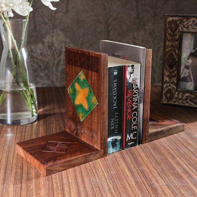 

Unravel India 0 Compartments Sheesham Wood Bookend(Brown)