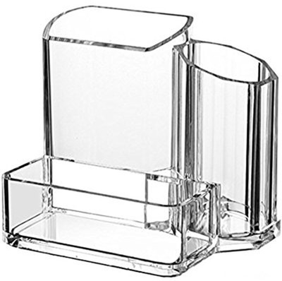 

Evana 3 Compartments Acrylic Pen Stand(Clear)