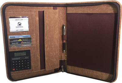 

SAW LEATHER GOODS Faux Leather File Folder(Set Of 1, Tan)