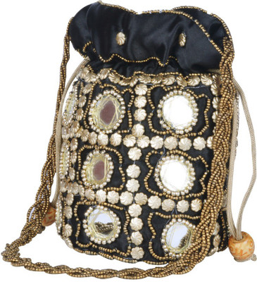 

Ajmani Enterprises Pouch Potli(Black)