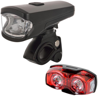 

Dark Horse Bicycle Imported CE Standard 3 Mode Front Flashing Light & 1 Watt 3 Mode Twin Eye Battery Rear Light Combo/Set LED Front Rear Light Combo(Black, Red)