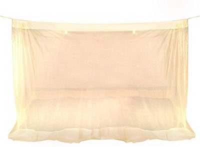 BRISHTI CREATIONS Nylon Adults Washable Double Bed Mosquito Net(Cream, Bed Box)
