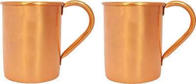 

vaishya impex pvt. ltd. Copper Copper Mug(425 ml, Pack of 2), Orange