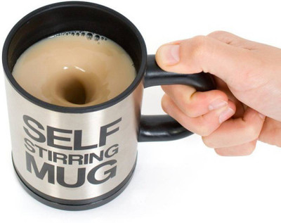 

Jazam Self Stirring Stainless Steel AG250 Stainless Steel Mug(250 ml), Black