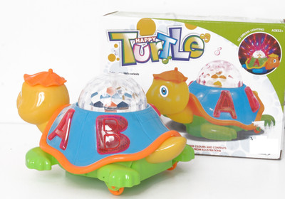 DINAARKAN HAPPY TURTLE WITH 3D LIGHTS, MUSIC AND BATTERIES(Multicolor)