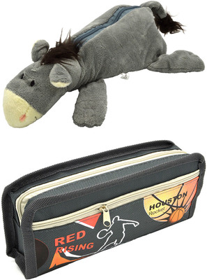 

Talesara Donkey and Printed Pencil Box For Kids Boy and Girls - 2 Pcs. Combo Fancy stationary Pouch - PCMB298 Pouch(Grey)