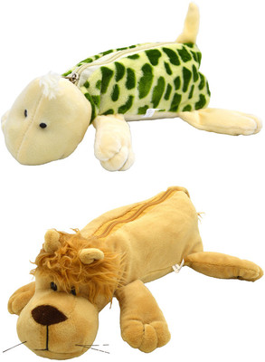 

Talesara Tortoise and Lion Animal Cotton Pencil Box For Kids Boy and Girls - 2 Pcs. Combo Fancy stationary Pouch - PCMB206 Pouch(Multicolor)