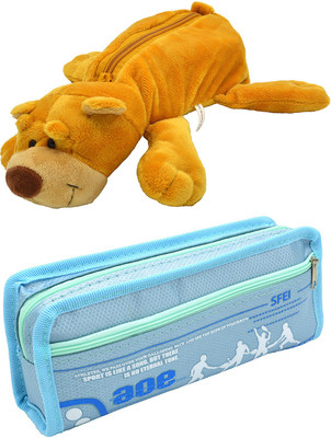 

Hrinkar Cartoon Animal and Printed Art Plastic Pencil Boxes(Set of 2, Multicolor)