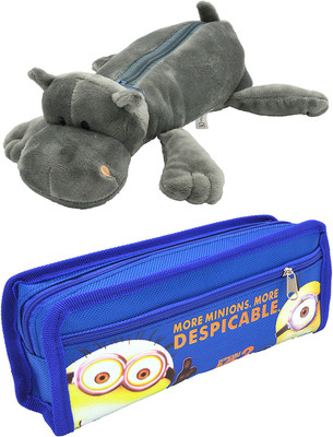 

Hrinkar Cartoon Animal and Printed Art Plastic Pencil Boxes(Set of 2, Multicolor)
