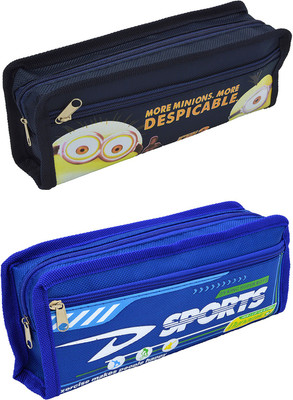 

Talesara Printed Pencil Box For Kids Boy and Girls - 2 Pcs. Combo Fancy stationary Pouch - PCMB404 Pouch(Blue)