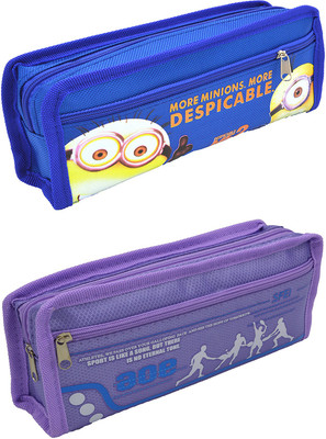 

Talesara Printed Pencil Box For Kids Boy and Girls - 2 Pcs. Combo Fancy stationary Pouch - PCMB381 Pouch(Blue)