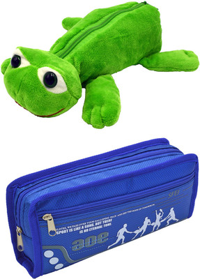 

Talesara Frog and Printed Pencil Box For Kids Boy and Girls - 2 Pcs. Combo Fancy stationary Pouch - PCMB022 Pouch(Multicolor)