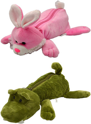 

Hrinkar Cartoon Animal Art Plastic Pencil Boxes(Set of 2, Multicolor)