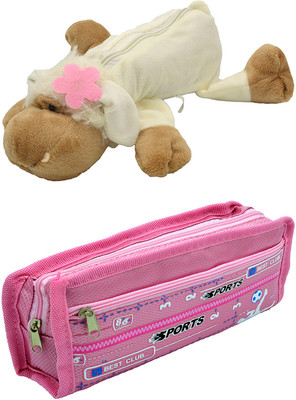 

Hrinkar Cartoon Animal and Printed Art Plastic Pencil Boxes(Set of 2, Multicolor)