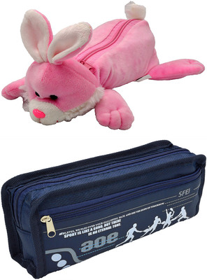 

Talesara Rabbit and Printed Pencil Box For Kids Boy and Girls - 2 Pcs. Combo Fancy stationary Pouch - PCMB125 Pouch(Multicolor)