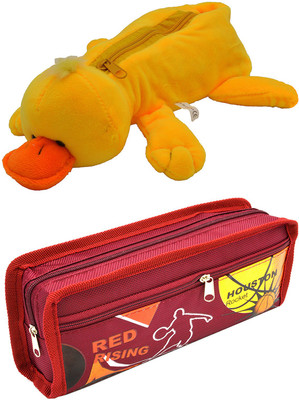 

Hrinkar Cartoon Animal and Printed Art Plastic Pencil Boxes(Set of 2, Multicolor)