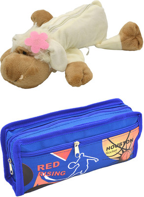 

Hrinkar Cartoon Animal and Printed Art Plastic Pencil Boxes(Set of 2, Multicolor)