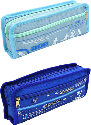 

Talesara Printed Pencil Box For Kids Boy and Girls - 2 Pcs. Combo Fancy stationary Pouch - PCMB596 Pouch(Blue)