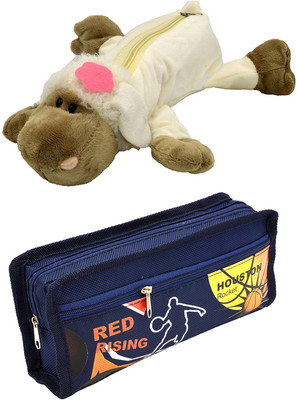 

Hrinkar Cartoon Animal and Printed Art Plastic Pencil Boxes(Set of 2, Multicolor)