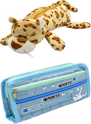 

Hrinkar Cartoon Animal and Printed Art Plastic Pencil Boxes(Set of 2, Multicolor)