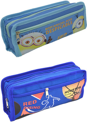 

Talesara Printed Pencil Box For Kids Boy and Girls - 2 Pcs. Combo Fancy stationary Pouch - PCMB416 Pouch(Blue)