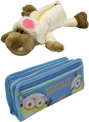 

Hrinkar Cartoon Animal and Printed Art Plastic Pencil Boxes(Set of 2, Multicolor)
