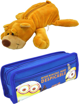 

Hrinkar Cartoon Animal and Printed Art Plastic Pencil Boxes(Set of 2, Multicolor)