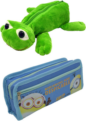 

Hrinkar Cartoon Animal and Printed Art Plastic Pencil Boxes(Set of 2, Multicolor)