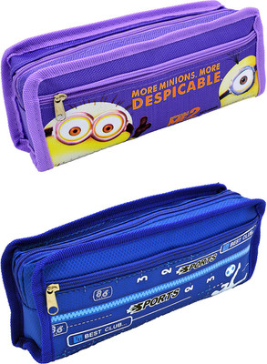 

Hrinkar Cartoon Printed Art Plastic Pencil Boxes(Set of 2, Multicolor)