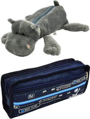 

Hrinkar Cartoon Animal and Printed Art Plastic Pencil Boxes(Set of 2, Multicolor)