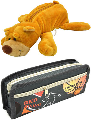 

Hrinkar Cartoon Animal and Printed Art Plastic Pencil Boxes(Set of 2, Multicolor)