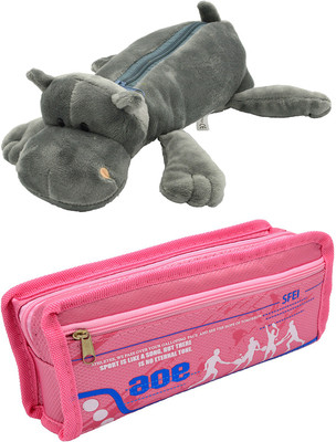 

Hrinkar Cartoon Animal and Printed Art Plastic Pencil Boxes(Set of 2, Multicolor)