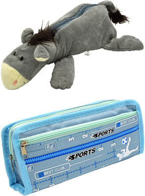 

Hrinkar Cartoon Animal and Printed Art Plastic Pencil Boxes(Set of 2, Multicolor)