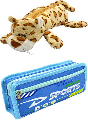 

Hrinkar Cartoon Animal and Printed Art Plastic Pencil Boxes(Set of 2, Multicolor)