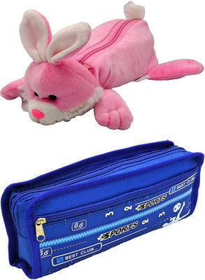 

Hrinkar Cartoon Animal and Printed Art Plastic Pencil Boxes(Set of 2, Multicolor)
