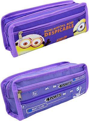 

Talesara Printed Pencil Box For Kids Boy and Girls - 2 Pcs. Combo Fancy stationary Pouch - PCMB476 Pouch(Purple)
