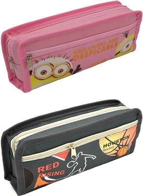 

Hrinkar Cartoon Printed Art Plastic Pencil Boxes(Set of 2, Multicolor)