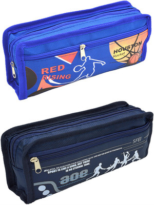 

Hrinkar Cartoon Printed Art Plastic Pencil Boxes(Set of 2, Blue)