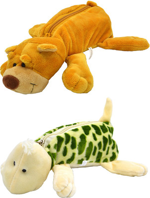

Talesara Dog and Tortoise Animal Cotton Pencil Box For Kids Boy and Girls - 2 Pcs. Combo Fancy stationary Pouch - PCMB140 Pouch(Multicolor)