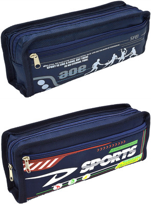 

Talesara Printed Pencil Box For Kids Boy and Girls - 2 Pcs. Combo Fancy stationary Pouch - PCMB580 Pouch(Blue)
