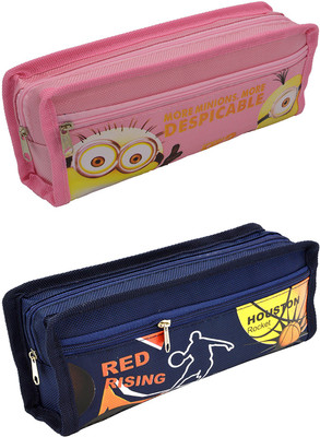 

Hrinkar Cartoon Printed Art Plastic Pencil Boxes(Set of 2, Multicolor)