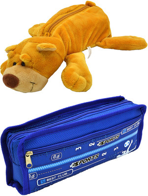 

Hrinkar Cartoon Animal and Printed Art Plastic Pencil Boxes(Set of 2, Multicolor)